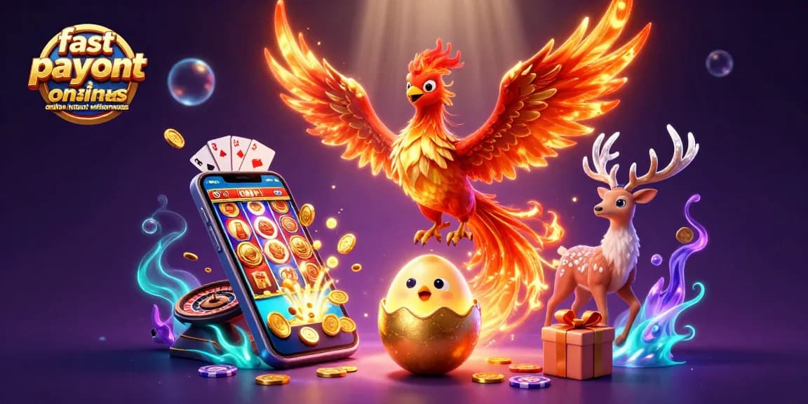 Experience fast payout casinos online with instant withdrawals, showcasing a vibrant casino scene with dynamic characters and game elements.