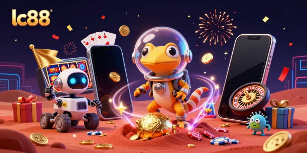 Spin and win at lc88's vibrant alien casino filled with exciting games and dynamic elements.