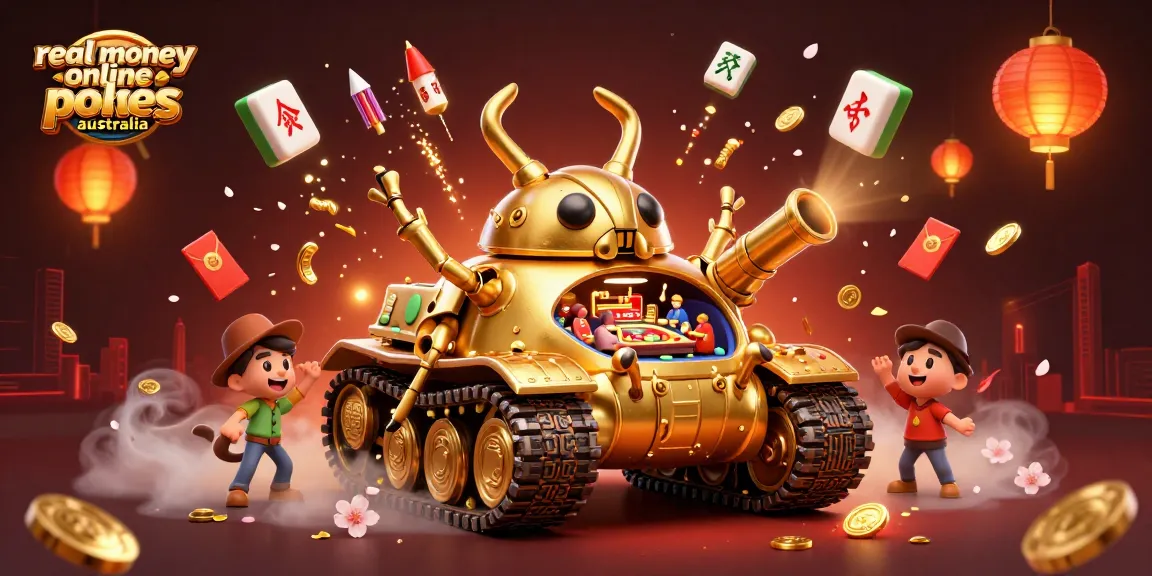 Engage with real money online pokies Australia featuring an animated casino tank and vibrant symbolic elements.